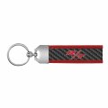 Ipick Image Made For Dodge R T Real Carbon Fiber Strap With Red Leather Stitching Edge Key Chain Challenger Charger