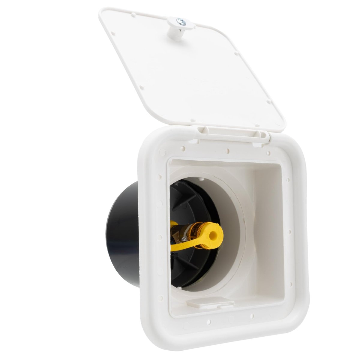 Rv Propane Hook Up Box With 1 4 In Quick Connect White Abs Plastic And Brass Fittings Rp-1953-wh Model
