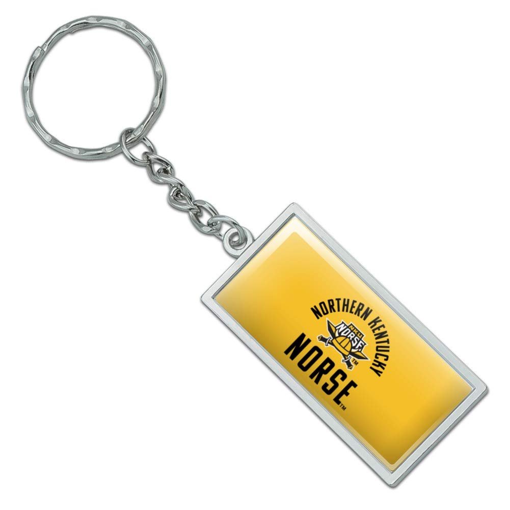 Northern Kentucky University Norse Keychain Chrome Plated Metal Rectangle Design With Resin Top 2in X 1in Officially Licensed
