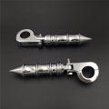 Hk Group Motorcycle Chrome Bamboo Style Foot Peg Footrest With Mounting Kit P-clamp Fits Front Engine Guards 1 5 Diameter