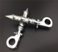 Hk Group Motorcycle Chrome Bamboo Style Foot Peg Footrest With Mounting Kit P-clamp Fits Front Engine Guards 1 5 Diameter