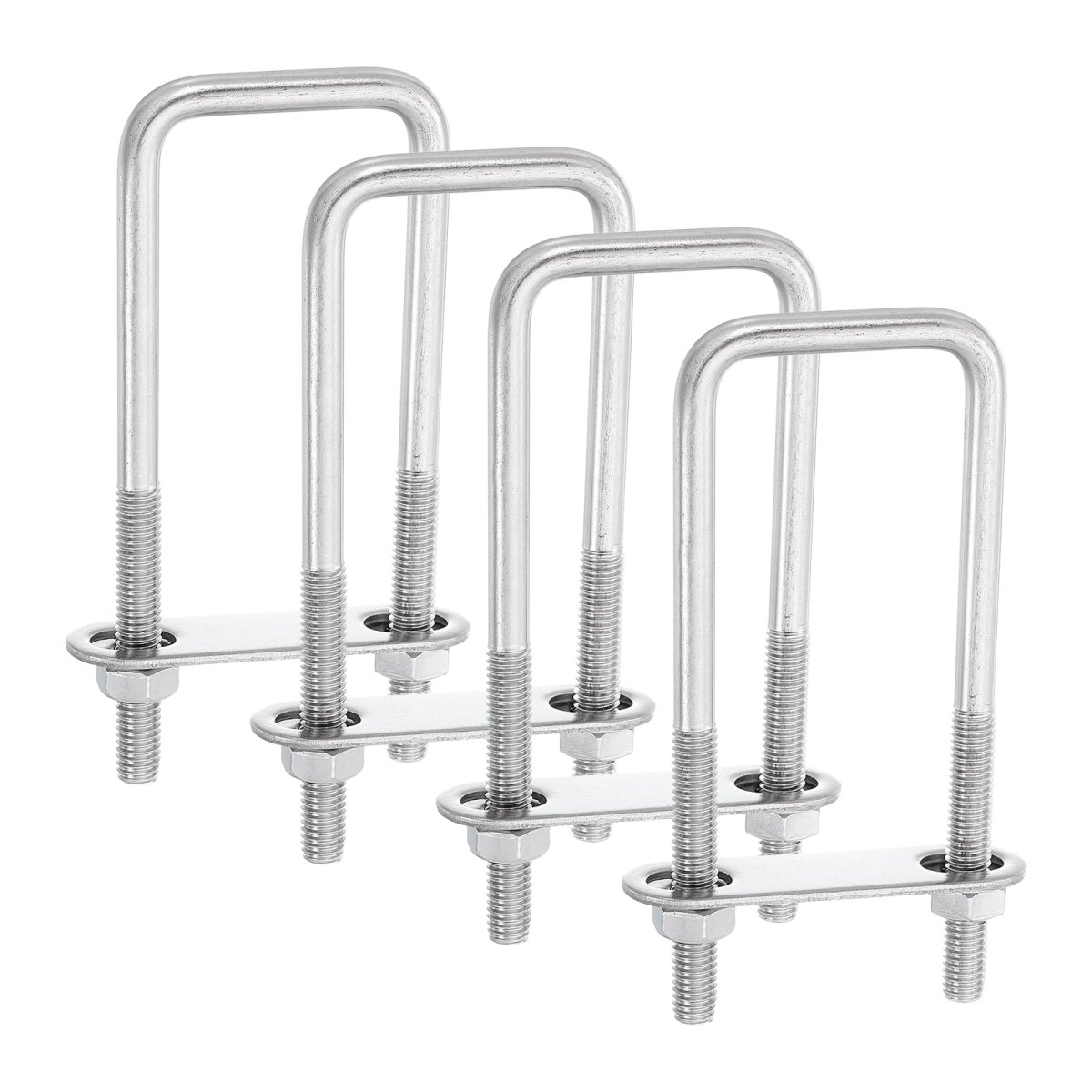 4sets 304 Stainless Steel Square U-bolts 1 65 42mm Inner Width 4 72 120mm Length M8 With Nuts Frame Plate Gasket For