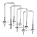 4sets 304 Stainless Steel Square U-bolts 1 65 42mm Inner Width 4 72 120mm Length M8 With Nuts Frame Plate Gasket For 