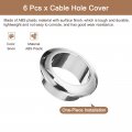 Uxcell 6pcs Cable Hole Cover 1 Inch 25mm Abs Office Desk Wire Cord Grommet Organizer For Desktop Silver
