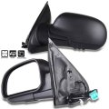 Black Left Side Mirror Fit For 2002-2006 Chevy Trailblazer Ext Textured Glass Manual Folding Heated