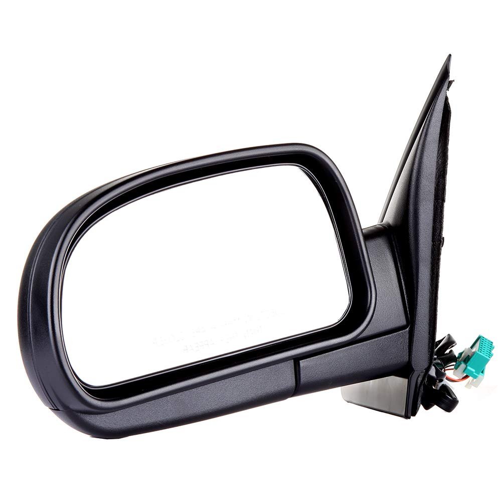 Black Left Side Mirror Fit For 2002-2006 Chevy Trailblazer Ext Textured Glass Manual Folding Heated