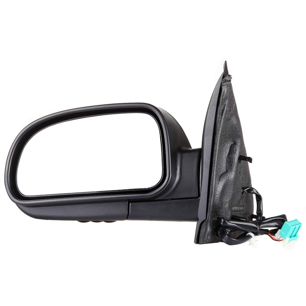 Black Left Side Mirror Fit For 2002-2006 Chevy Trailblazer Ext Textured Glass Manual Folding Heated
