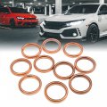 Uxcell 10pcs Copper Tone Metal Motorcycle Exhaust Pipe Muffler Gasket For Gy6-125