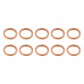 Uxcell 10pcs Copper Tone Metal Motorcycle Exhaust Pipe Muffler Gasket For Gy6-125