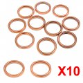 Uxcell 10pcs Copper Tone Metal Motorcycle Exhaust Pipe Muffler Gasket For Gy6-125