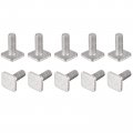 Square Head Bolt 10pcs M6x16mm Fully Thread Carbon Steel Grade 8 Machine Screws Gray 