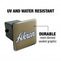 University Of Akron Secondary Tow Trailer Hitch Cover Plug Insert For 2 In Receivers Black Abs Plastic With Uv Resistant Resin