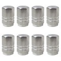 8pcs Universal Silver Aluminum Car Tyre Air Valve Caps Bicycle Tire Cap Wheel Styling Round 16x9mm 