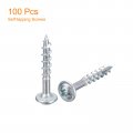 Uxcell 8x1 Pocket Hole Screws 100pcs Phillips Drive Self Tapping Wood With Zinc Plated For Woodworking