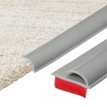16 4ft X 1 38 0 39 Carpet To Tile Transition Strip Self-adhesive Edge Pvc Gap Cover Laminate Trim For Uneven Surfaces Gray 