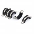 Uxcell 25mm Dia Epdm Rubber Lined U Shaped Pipe Tube Wire Clamps Clips 5pcs