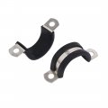 Uxcell 25mm Dia Epdm Rubber Lined U Shaped Pipe Tube Wire Clamps Clips 5pcs