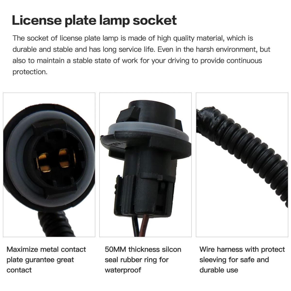 68168 1allp00003 License Plate Lights Cover Lens Socket Rear Lamp Wire Harness Replacement For 1995-2001 Lumina