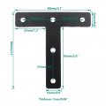 10 Pcs Flat T Shape Repair Mending Plate Ulifestar Heavy Duty Corner Bracket Furniture Support Brace Black Joining Fastener