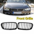 Topteng Gloss Black Pair Front Kidney Chrome Diamond Grille Grills Fit For Bmw F30 328i 335i 2012-2016