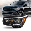 Akkon Fit 2017 2018 2019 Gmc Acadia 17-19 W Led Drl Halogen Projector Headlight Black Houing Oe Style Driver Left 