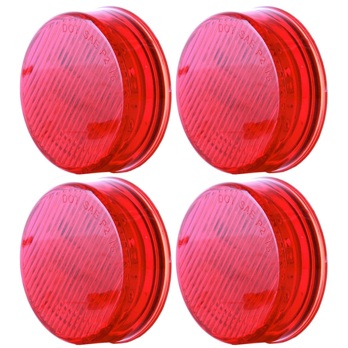 4 Pack 2 5 In 13 Led Round Side Marker Clearance Lights Red Waterproof Trailer Lamp For Truck Rv Atv Van And Heavy Duty Vehicle