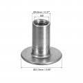 Uxcell M8 T-nuts 24pcs Carbon Steel Tee Nuts Round Base Weld 20mm Height Through Hole Flange Insert Female Thread Plate