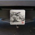 Tyrannosaurus Rex In Chinese Ink Painting Trex Tow Trailer Hitch Cover Plug Insert