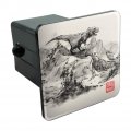Tyrannosaurus Rex In Chinese Ink Painting Trex Tow Trailer Hitch Cover Plug Insert