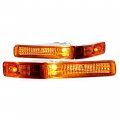 Kuafu Front Bumper Turn Signal Light Compatible With 1995-1997 Lexus Ls400 Fog Lamps Assembly Halogen Clear Lens Left Right