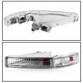 Kuafu Front Bumper Turn Signal Light Compatible With 1995-1997 Lexus Ls400 Fog Lamps Assembly Halogen Clear Lens Left Right