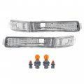 Kuafu Front Bumper Turn Signal Light Compatible With 1995-1997 Lexus Ls400 Fog Lamps Assembly Halogen Clear Lens Left Right