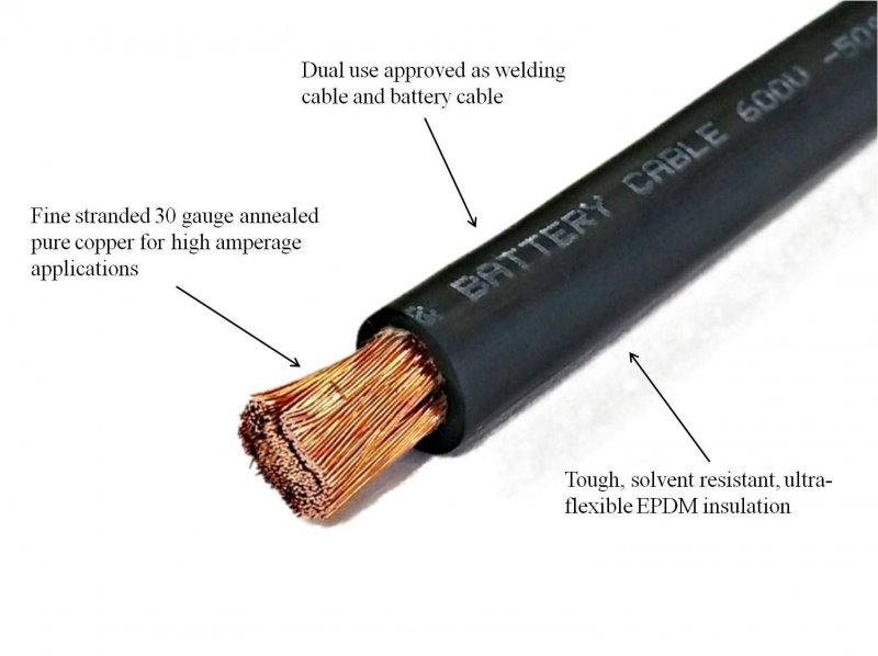 Wni 1 0 Gauge 5 Feet Black Red Awg Ultra Flexible Welding Battery Copper Cable Wire - Car Inverter Rv Solar