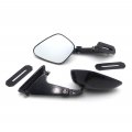 Httmt Mt252-015- Diamond Shape Rearview Mirrors Compatible With Suzuki Yamaha Kawasaki Bike Black New