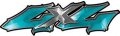 Weston Ink Reflective Twisted Series 4x4 Truck Bedside Or Fender Emblem Decal Kit In Teal 