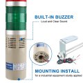 Baomain Industrial Signal Light Dc 12v Column Led Alarm Round Tower Indicator Continuous Warning Buzzer Red Green Yellow