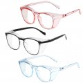 Anti Fog Safety Glasses 3 Pack With Side Shields Comfortable Eye Protection Goggles For Women Men Nurses Pink Black Blue 