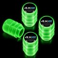 Official Jeep 4xe Glow In The Dark Tire Valve Caps Black Green Luminous Abs Plastic Stem Set Of 4 Universal Fit For Cars Trucks