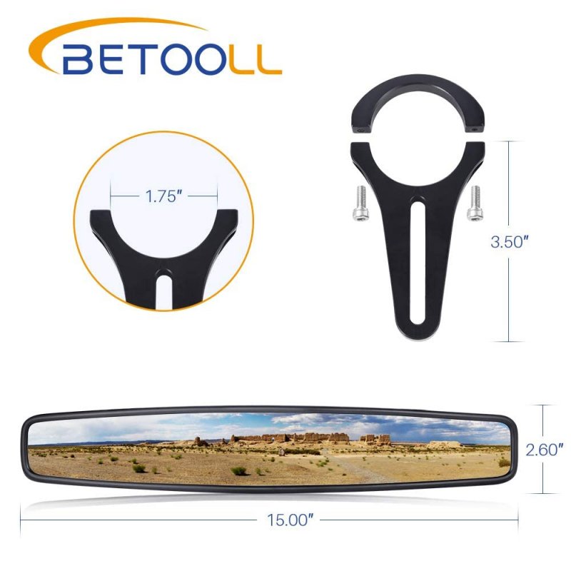 15 Wide Rear View Race Mirror Convex With 1 75 Clamp For Utv Polaris Rzr800 1000 Xp900 S