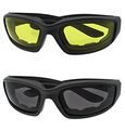 Motorcycle Riding Glasses 2 Pair Yellow And Smoke Biker 