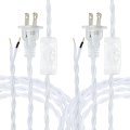 8ft 18 2 Twisted Cloth Covered Lamp Cord Pcs Vintage Fabric Electrical Wire With Switch Button And Plug Stripped Ends Ready For 