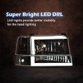 G-plus Led Drl Headlights Compatible With 1992-1996 Bronco Ford F150 F250 F350 Super Duty Headlamps W Corner Signal Driver Side