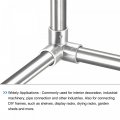 Uxcell Rail Elbow Fitting 90 Degree 3-way Zinc Alloy Pipe Connector Brushed For 25mm 1 Od Handrail Railing