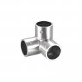Uxcell Rail Elbow Fitting 90 Degree 3-way Zinc Alloy Pipe Connector Brushed For 25mm 1 Od Handrail Railing
