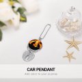 Silhouette Of Two Firemen Fighting A Huge Fire Burning Timber Car Pendant Rear View Mirror Hanging Accessories Interior