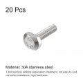Uxcell T-slot Bolts 20pcs M5x20mm Slot Drop-in Stud Sliding 304 Stainless Steel Shape Screws For T Track