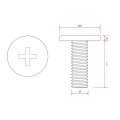 M5x14mm Cross Recess Wafer Head Machine Screws Cm Pancake With Type-h Recessed Stainless Steel Plating Blackening 20 Pieces