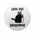 Cute But Dangerous Black Cat Keychain Double Sided Stainless Steel 3d Resin Design Round 1 25 In Accessory For Keys Backpack 