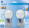 Ge 63502 9-watt 430-lumen Covered Glass Cfl Light Bulb Reveal 2-pack