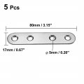 Uxcell Repair Plate 80mmx17mm Flat Fixing Mending Corner Brace Bracket Connector Pack Of 5